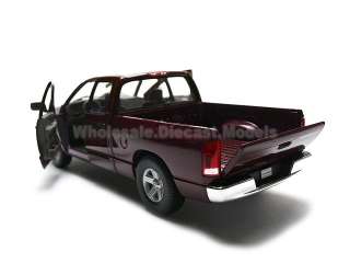   diecast car model of 2002 Dodge Ram 1500 Quad Cab Maroon die cast car