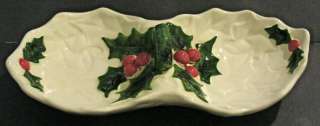 1970/71 LEFTON WHITE HOLLY LEAF & BERRY DIVIDED DISH  