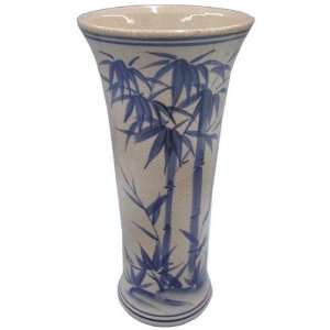   Vase   bamboo motif, porcelain with crackle finish