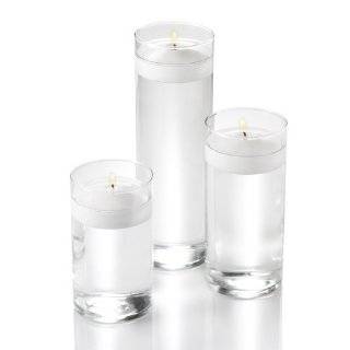 Set of 36 Cylinder Vases and 36 Floating Candles 3, White
