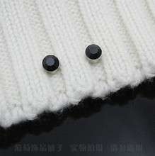 1p 4 8mm black MAGNETIC clip diamate earrings wo mens  