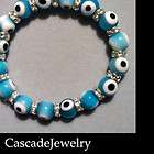 Egyptian EVIL EYE AMULET Choker Bracelet Blue Beads  