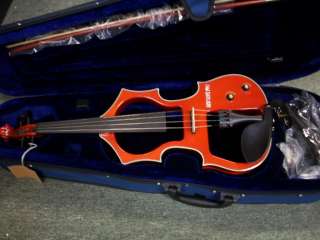 NEW 4/4 NEW YORK PRO GOTHIC ELECTRIC VIOLIN   SILENT OR LIVE+CASE,BOW 