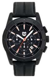 Andrew Marc Watches Heritage Racer Round Leather Strap Watch $225.00