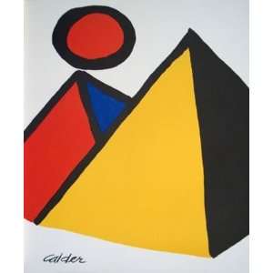Pyramids Serigraph by Alexander Calder. size 20.25 inches width by 28 