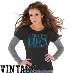 Touch by Alyssa Milano Charlotte Hornets Ladies Black Double V Tri 