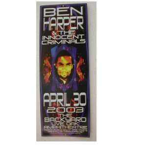 Ben Harper Handbill And Poster Backyard Multi color