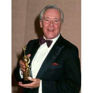 Actor Jack Lemmon Holding His Cecil B. Demille Award in Press Room at 