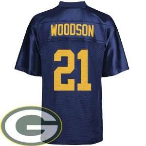 Green Bay Packers #21 Charles Woodson Jersey Authentic Football Bllue 