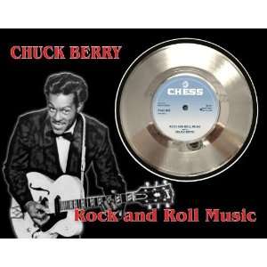 Chuck Berry Rock And Roll Music Framed Silver Record A3
