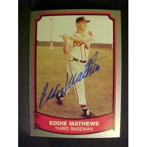 Eddie Mathews Milwaukee Braves #116 1989 Baseball Legends Signed 