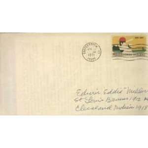 Eddie Miller Signed 1971 Envelope Jsa Coa 1912 Browns   MLB Cut 