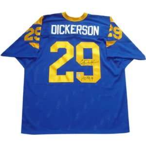 Eric Dickerson Autographed Blue Custom Throwback Jersey with HOF 99 