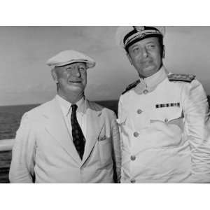  Vice Adm. Adolphus Andrews Standing on a Ship with Col. Frank Knox 