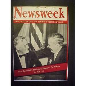  Franklin D. Roosevelt November 11, 1940 Newsweek Magazine 