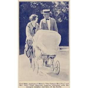 1923 Print Fred Niblo Enid Bennett Baby Carriage   Original Halftone 