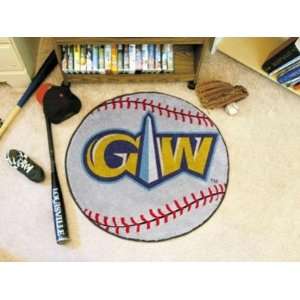 George Washington GW Colonials Baseball Shaped Area Rug Welcome/Door 