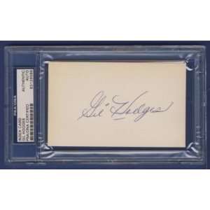 Gil Hodges Dodgers Signed/Autographed 3x5 Index PSA/DNA