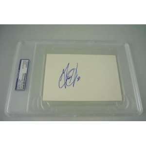 Grant Hill Autographed Picture   index card slabbed PSA DNA 