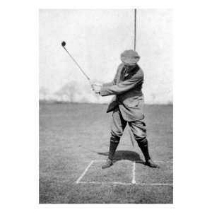 Instructional Photo Showing Harry Vardon in the Incorrect Stance Prior 