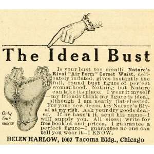  1908 Ad Bust Helen Harlow Tacoma Building Chicago Illinois 