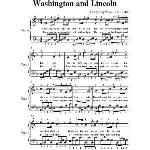   Washington and Lincoln Easy Piano Sheet Music Henry Clay Work Books