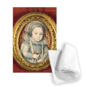  Portrait of a little girl by Isaac Oliver   Tea Towel 100% 