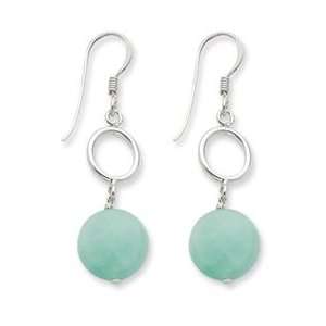  Sterling Silver Green Jade Earrings QE2370 Jewelry