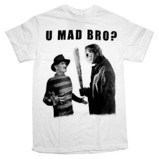 Freddy Krueger Vs Jason Voorhees U Mad Bro Horror Movie T Shirt Tee by 