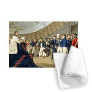  Sailors at Prayer on Board Lord Nelsons   Tea Towel 100 