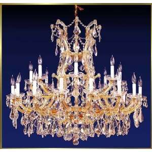 Maria Theresa Chandelier, ML 1030, 25 lights, 24Kt Gold, 40 wide X 36 