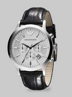 Emporio Armani   Slim Stainless Steel Chronograph Watch    