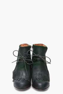 Jeffrey Campbell Green Raw Suede Booties for women  