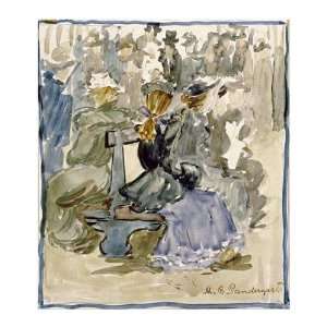 Ladies Seated on a Bench Maurice Brazil Prendergast. 12.63 inches by 