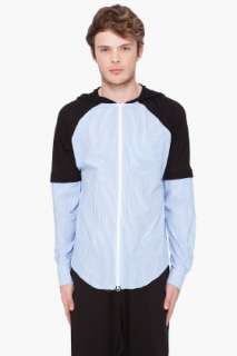 Striped Mix Hooded Shirt for men  