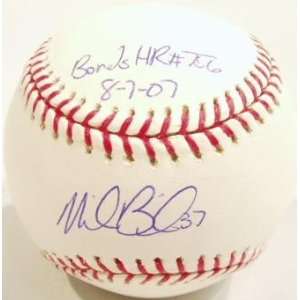 Mike Bacsik Autographed Baseball   Official w/Bonds #756 HR 8707