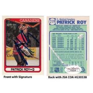 Patrick Roy Signed 1990 91 Topps Montreal Canadiens Trading Card HOF 