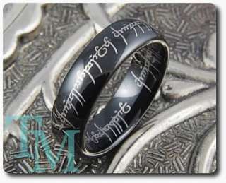 Rare Jewelry LOTR Black Tungsten Carbide Wedding Rings  