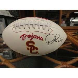 Pete Carroll Signed Usc Trojans Logo Football   Autographed College 