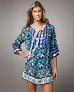 T4BR5 Gottex Virginia Geometric Print Coverup