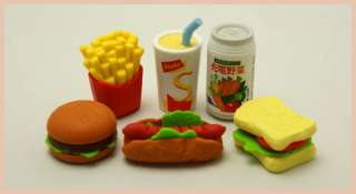 NEW IWAKO Japanese Erasers Burger shop set 6pcs FSH  