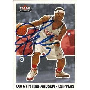  New York Knicks Quentin Richardson Signed 04 Fleer Card 