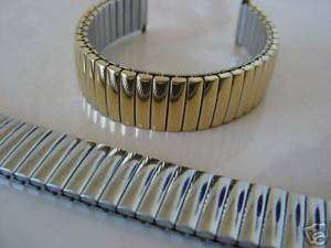 METAL EXPANSION WATCH BAND STAINLESS OR GOLD 10 TO 20mm  