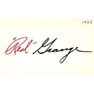  Red Grange Autographed 3x5