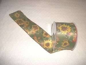 FALL WIRE EDGED RIBBON SUNFL0WER P118  