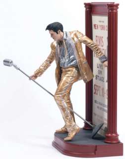 Elvis Presley GOLD Figure Microphone & New York Poster  