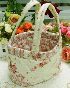 Country Flower Cotton Quilted Tote Shopping Hand Bag A  