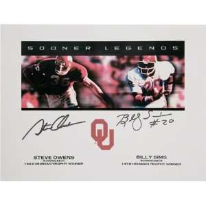   Billy Sims and Steve Owens Autographed Print