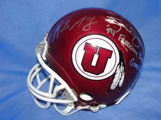 Kevin Dyson & Mike McCoy signed Mini Helmet Utah Utes 94 Freedom Bowl 