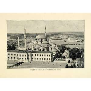  1901 Print Mosque Suleiman Golden Horn Istanbul Turkey 